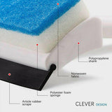 2-in-1 Glass Wiper & Brush - Double-Sided Cleaner for Mirrors, Tiles & Windows