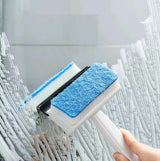 2-in-1 Glass Wiper & Brush - Double-Sided Cleaner for Mirrors, Tiles & Windows