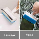 2-in-1 Glass Wiper & Brush - Double-Sided Cleaner for Mirrors, Tiles & Windows